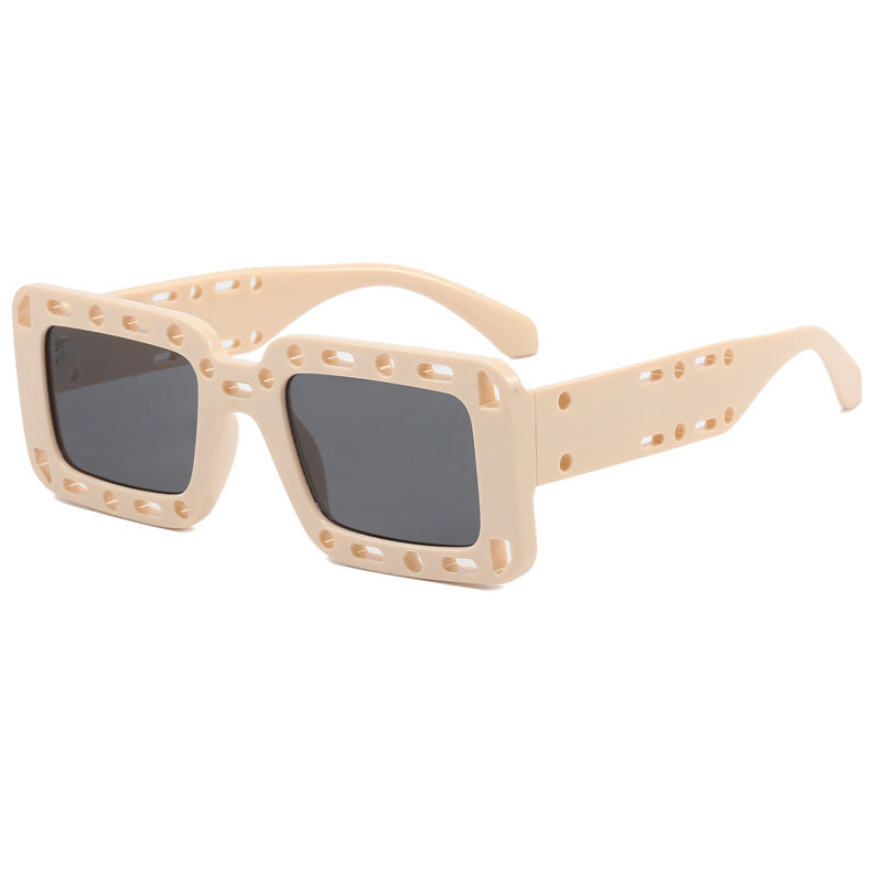 Wholesale PC Square Hollowed -out Pornography Men's and Women's Same Sunglasses